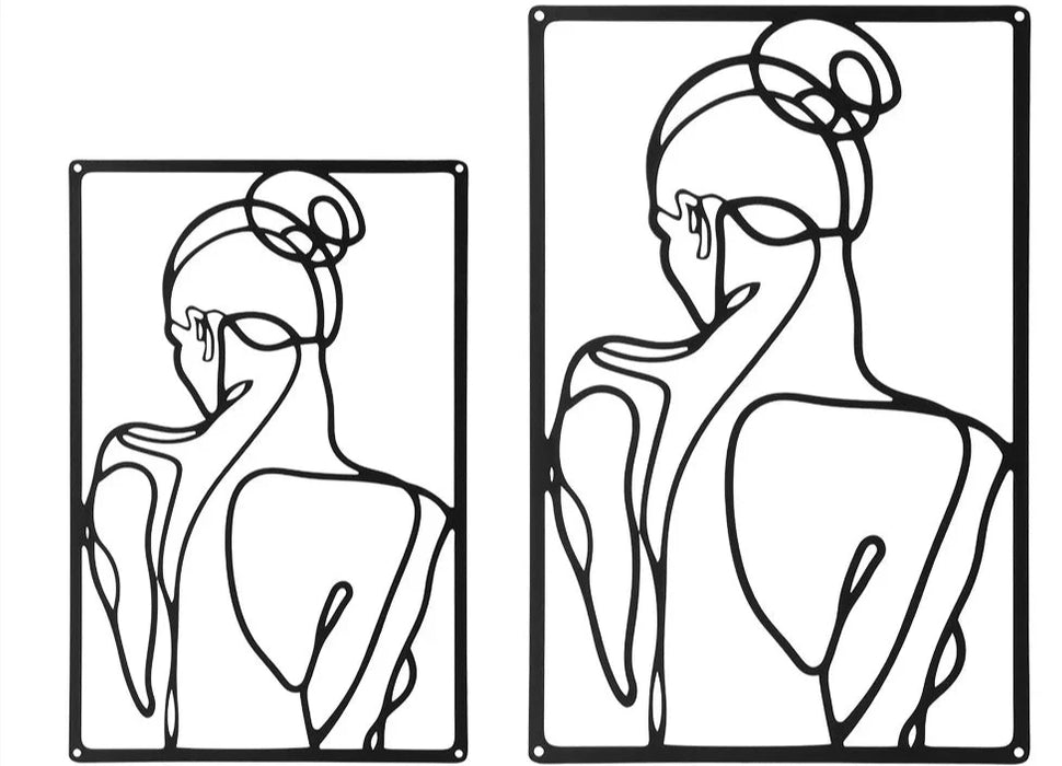 LuxArt| Abstracte Vrouw | Metaalkunst voor een Stijlvol Interieur | Minimalistische Wanddecoratie