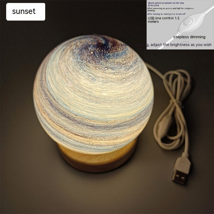 PlanetLight | Lantaarn Zonsondergang Tafellamp | Sfeerregenboog Kleine Nacht Lamp