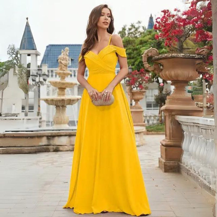 Nele | Elegante Off Shoulder Jurk | Bruidsmeisjes Jurk | Elegante Avondjurk | Maxi Dress