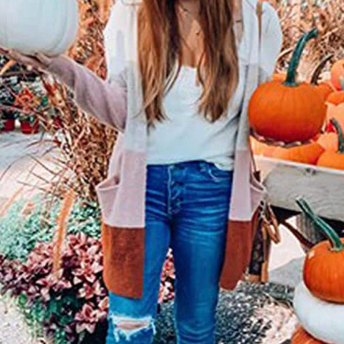 Tabea - Veelkleurige zachte cardigan voor dames met zakken