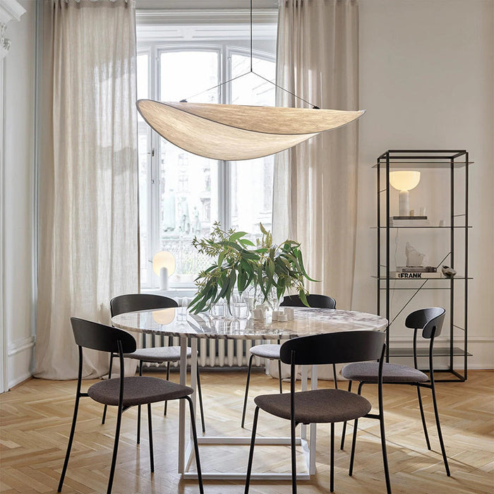 LUMINA | LED Hanglamp | Modern Metaal en Kunstzijde in Wit