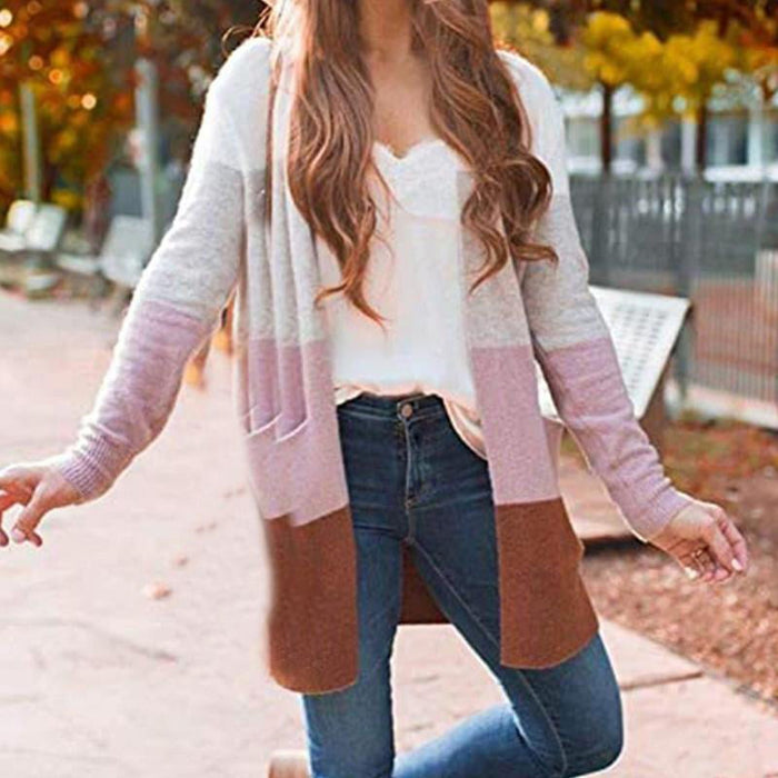 Tabea - Veelkleurige zachte cardigan voor dames met zakken
