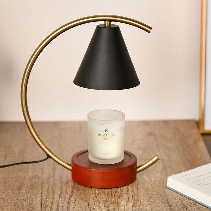 Lumora | Houten Basis Geurloze Kaarslamp voor de Slaapkamer | Natuurlijke Sfeerverlichting | Handgemaakt Design