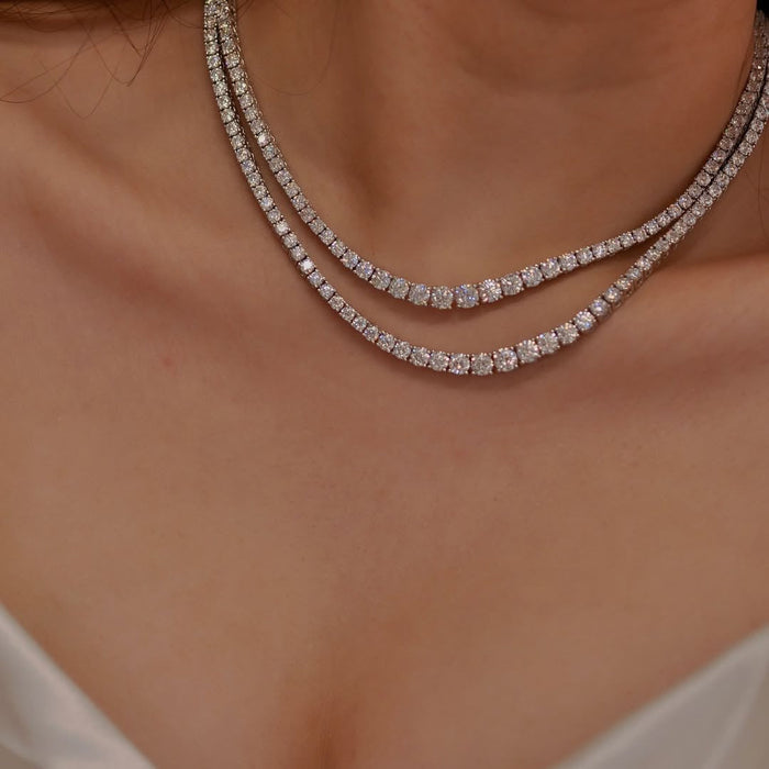 Aurace Moissanite tennisketting met certificaat - Charmant Ontwerp met Hartaccenten