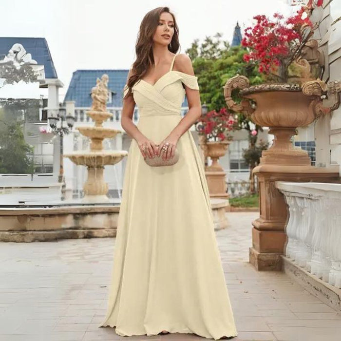 Nele | Elegante Off Shoulder Jurk | Bruidsmeisjes Jurk | Elegante Avondjurk | Maxi Dress