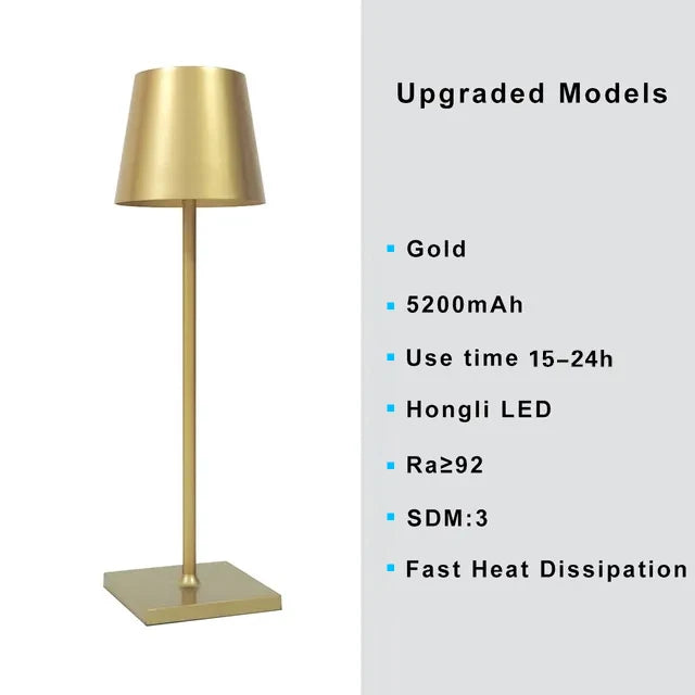 LUMINAIR | Draadloze Aluminium Tafellamp | Dimbaar | Draagbaar | Modern Design