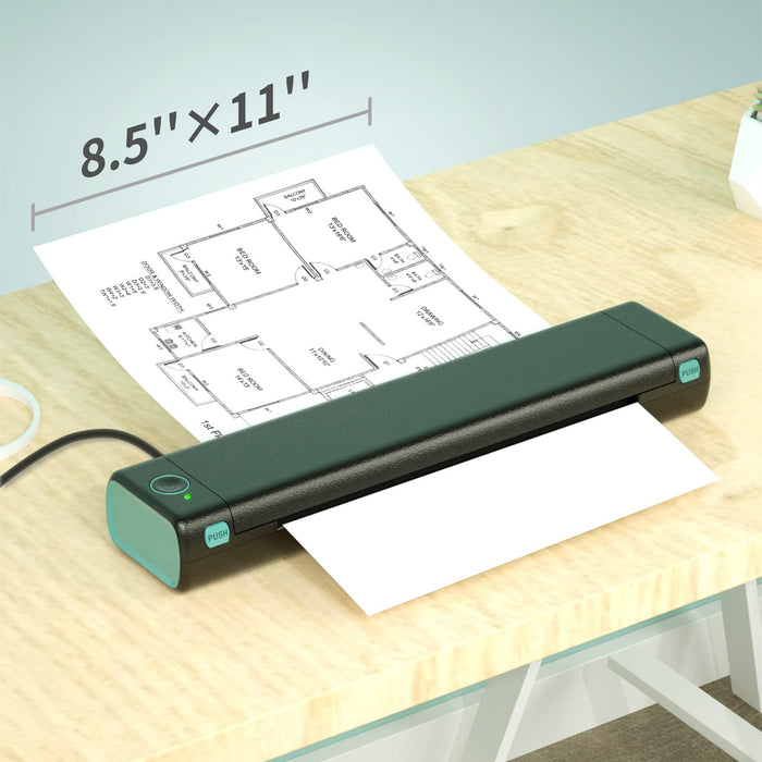 ThermoPrint M08F | Draagbare Thermische Printer | Bluetooth & USB Connectiviteit | A4 Formaat