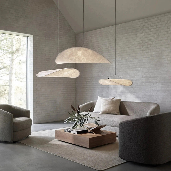 LUMINA | LED Hanglamp | Modern Metaal en Kunstzijde in Wit
