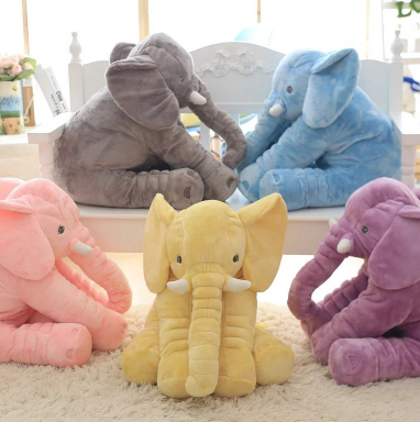 Knuffel Olifant Kussen | Pluizig Zacht | Dubbel Gebruik | Leuk Cadeau