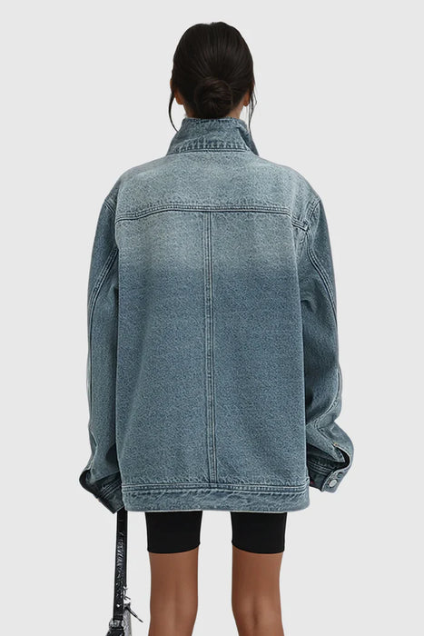 Aegle - Deconstruct asymmetrische spijkerjas voor een unieke stijl