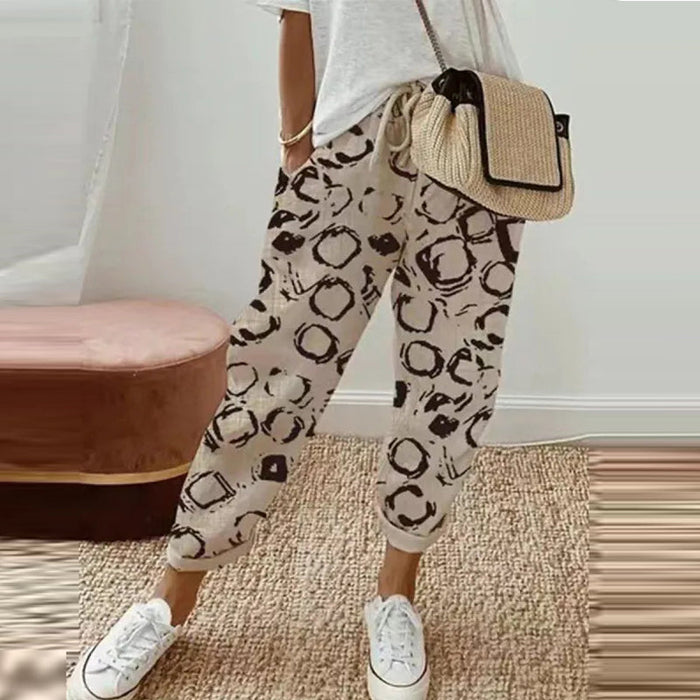 Beinta - Wijde linnen broek voor dames in trendy kleuren en prints
