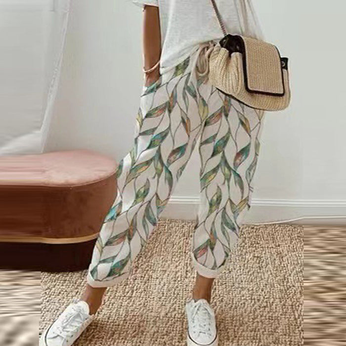 Beinta - Wijde linnen broek voor dames in trendy kleuren en prints