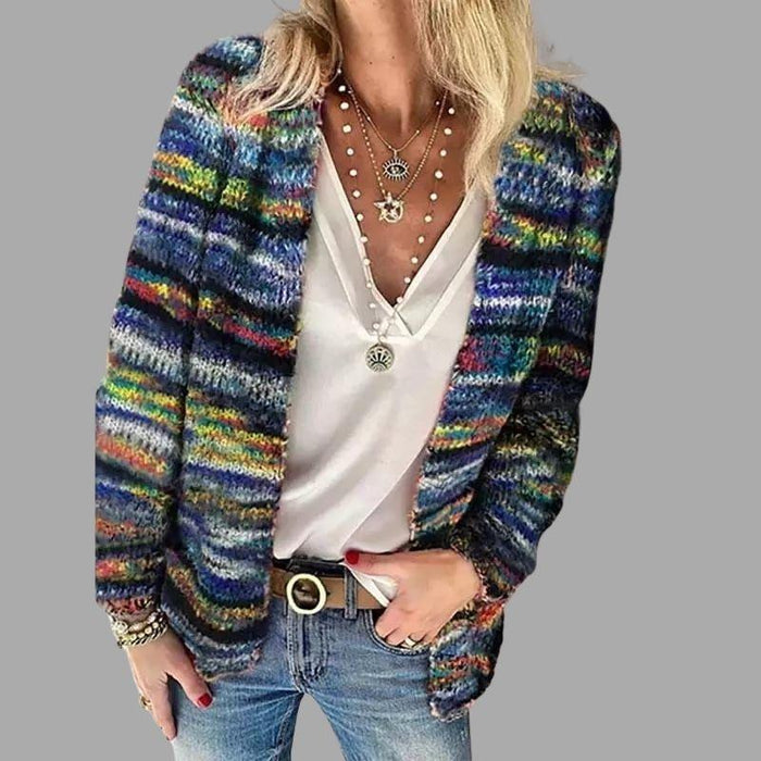 Birte - Vest voor dames in warm rood en blauw