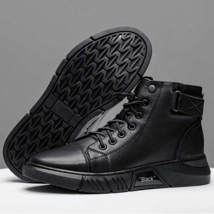 Black-Boots | Zwarte warme leren laarzen Finn Brands