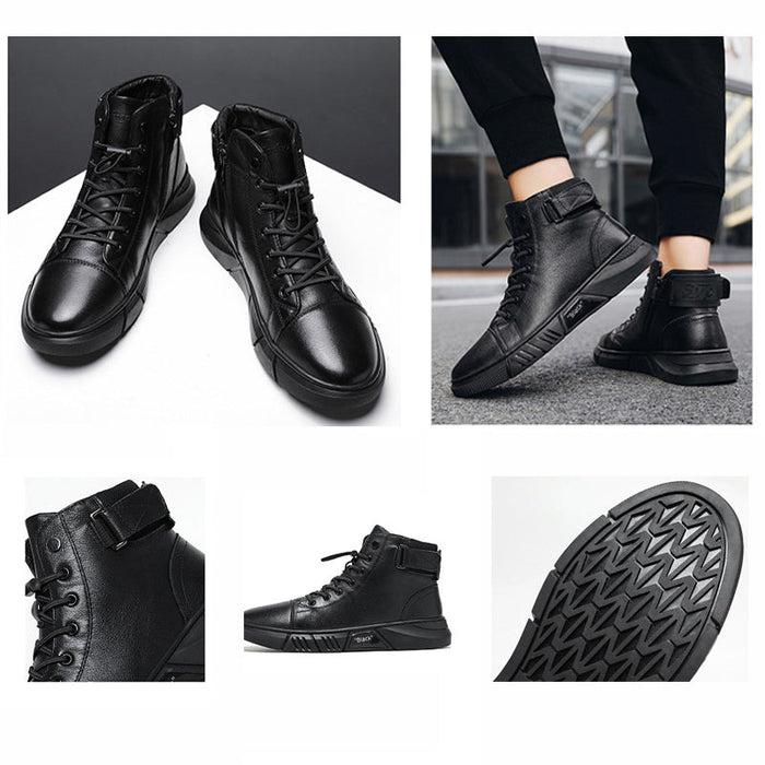 Black-Boots | Zwarte warme leren laarzen Finn Brands