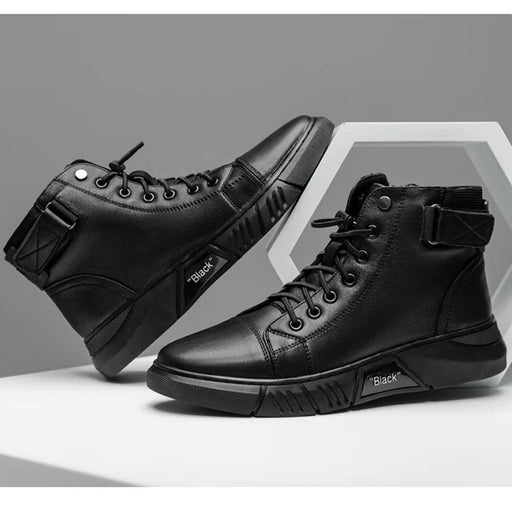 Black-Boots | Zwarte warme leren laarzen Finn Brands