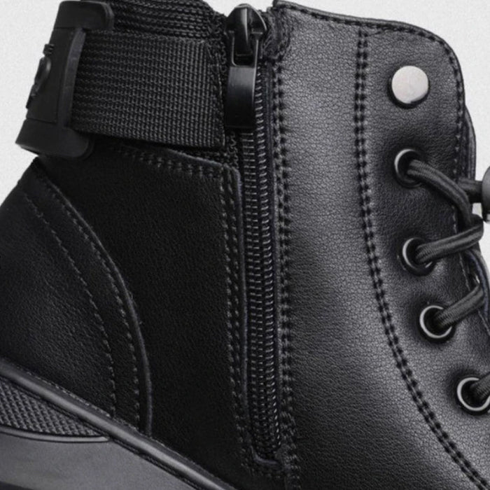 Black-Boots | Zwarte warme leren laarzen Finn Brands