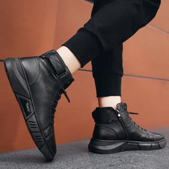 Black-Boots | Zwarte warme leren laarzen Finn Brands