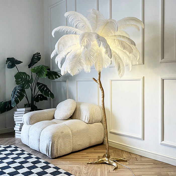 NORDIC | Struisvogel Veren Vloerlamp | Scandinavische Elegantie voor Jouw Woonruimte