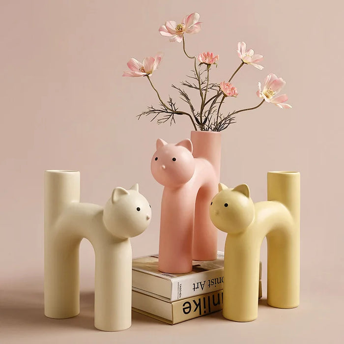 PurrVase | Kattenkop Vaas | Schattige Bloemendecoratie | Uniek Hydroponisch Ontwerp | Stijlvolle Thuisinrichting