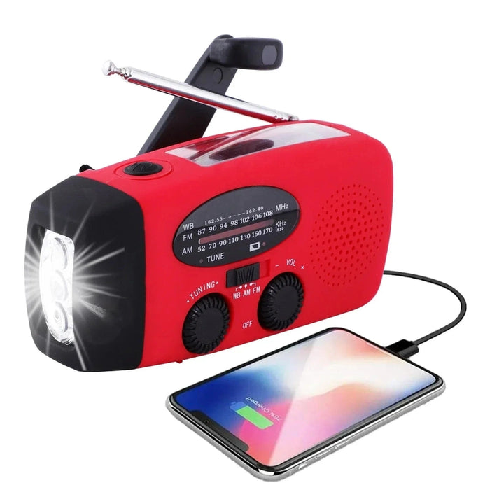 Draagbare multifunctionele noodradio met zonne-energie en LED-zaklamp Finn Brands