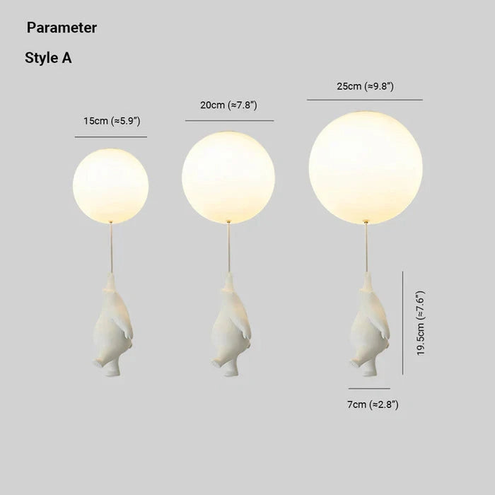 DreamyBear Lamp - Kinder plafondlamp met beer en ballon Finn Brands