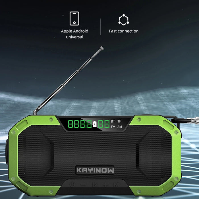 SOLAIRE | Noodradio AM/FM Draagbare Radio met LED Zonne-Handkruk USB 5000mAh/10000mAh Oplaadbare Zaklamp Leeslamp SOS Alarm |