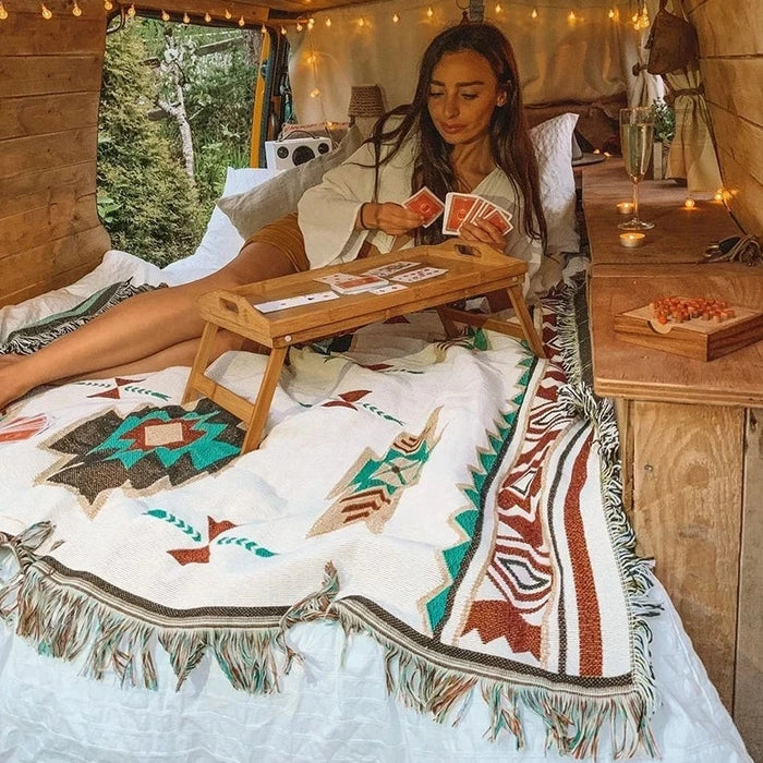 BUITENLEVEN | Etnisch Bohemian Mexico Deken | Trendy Dekens voor Buitenavonturen