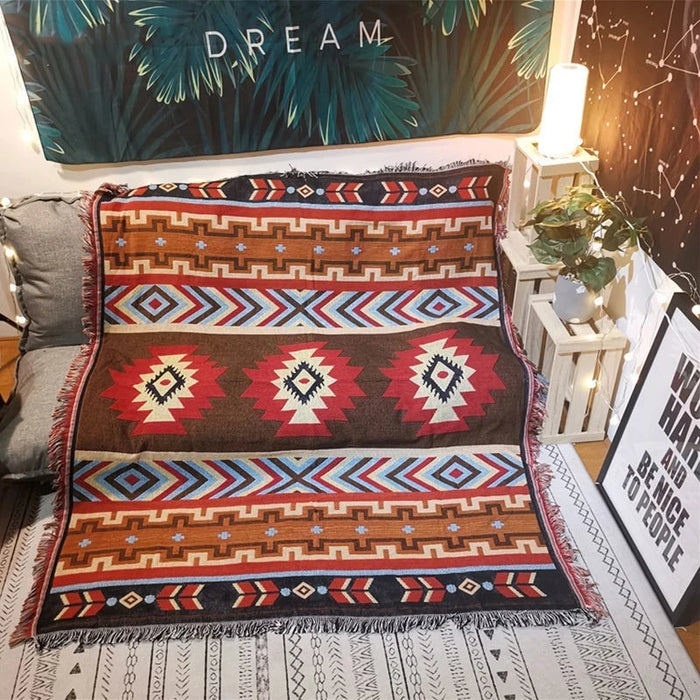 BUITENLEVEN | Etnisch Bohemian Mexico Deken | Trendy Dekens voor Buitenavonturen