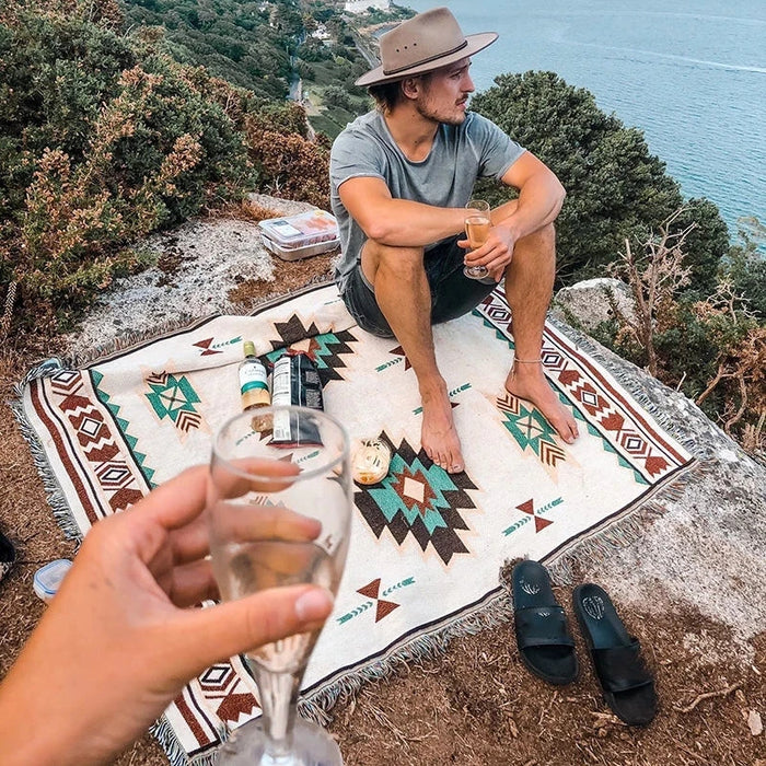 BUITENLEVEN | Etnisch Bohemian Mexico Deken | Trendy Dekens voor Buitenavonturen
