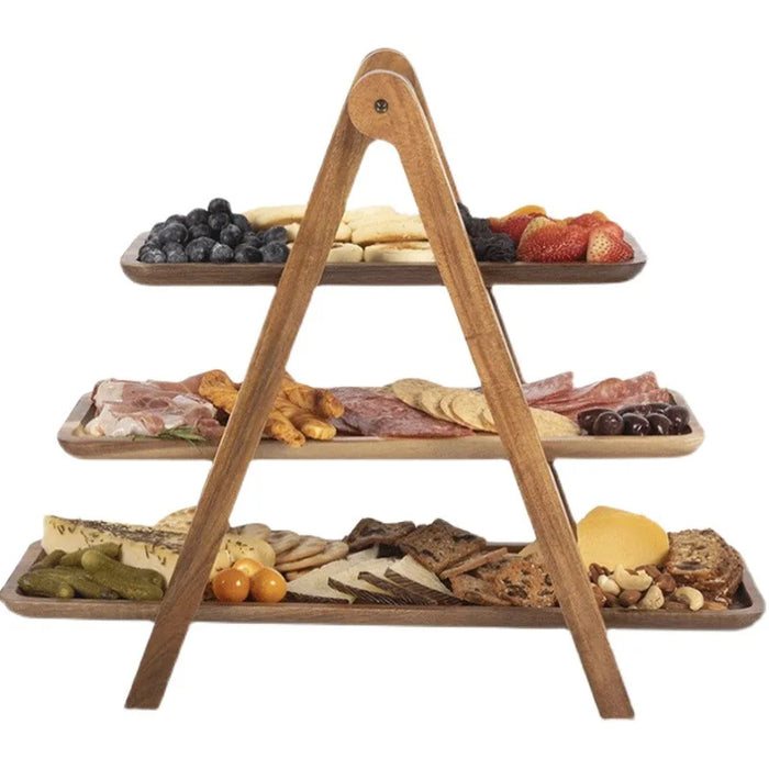 TRAYX | Stijlvolle Serveerschaal voor Fruit en Snacks | Houten Decoratieve Serveerschaal