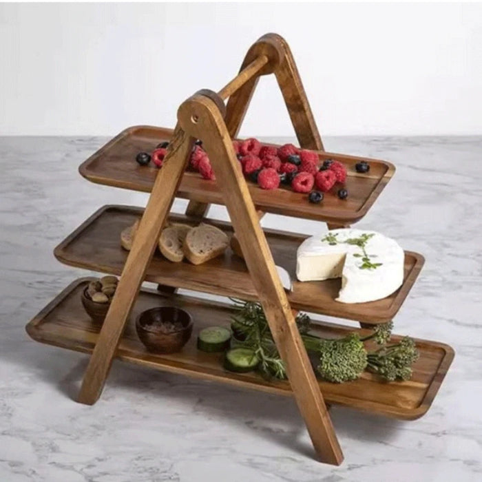 TRAYX | Stijlvolle Serveerschaal voor Fruit en Snacks | Houten Decoratieve Serveerschaal