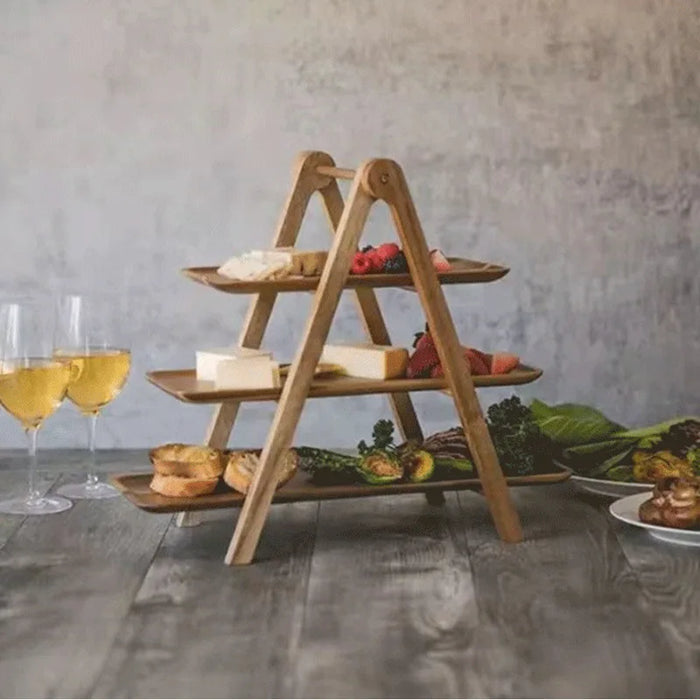 TRAYX | Stijlvolle Serveerschaal voor Fruit en Snacks | Houten Decoratieve Serveerschaal