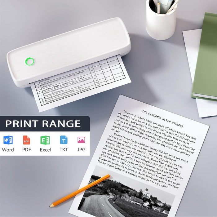GoPrint - Draadloze Draagbare Thermische Printer | Compatibel met Android, iOS en Laptops Finn Brands