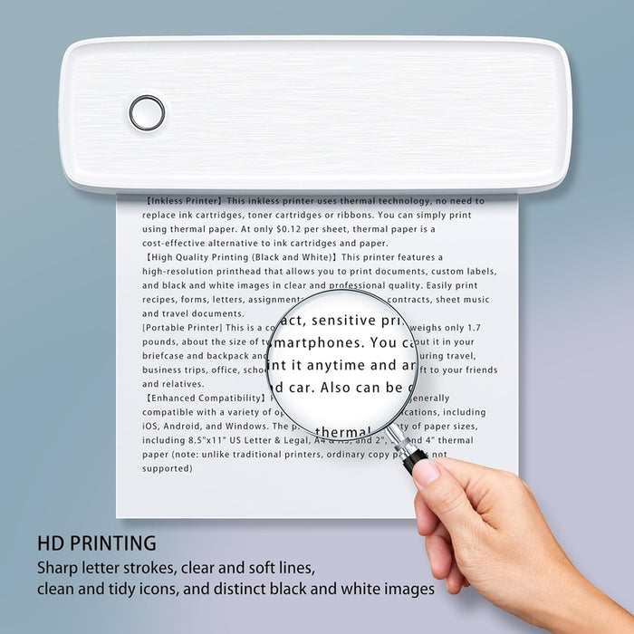 GoPrint - Draadloze Draagbare Thermische Printer | Compatibel met Android, iOS en Laptops Finn Brands