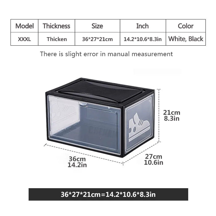 OrganizeMaster | Set van 2 Plastic Schoenendozen | Stijlvolle Opberger voor Je Sneakers