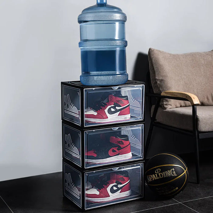 OrganizeMaster | Set van 2 Plastic Schoenendozen | Stijlvolle Opberger voor Je Sneakers
