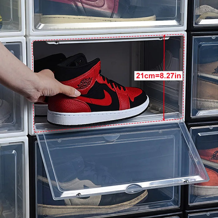 OrganizeMaster | Set van 2 Plastic Schoenendozen | Stijlvolle Opberger voor Je Sneakers