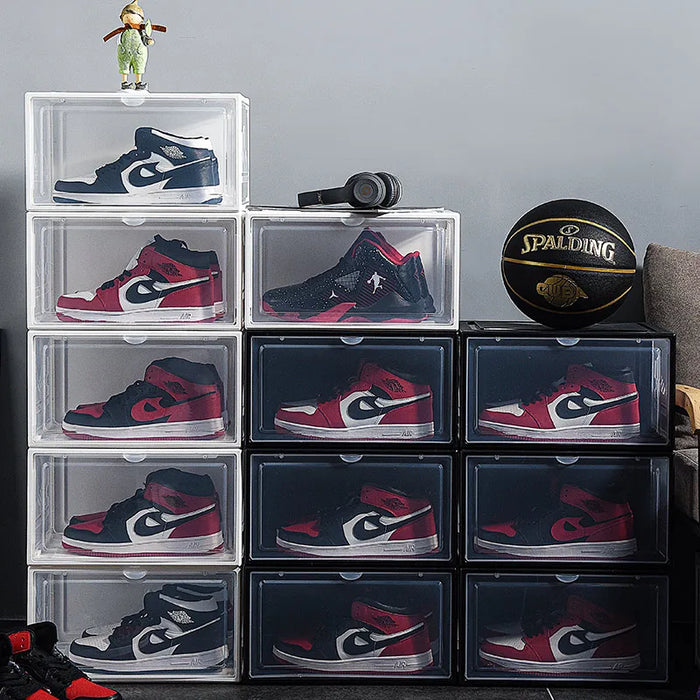 OrganizeMaster | Set van 2 Plastic Schoenendozen | Stijlvolle Opberger voor Je Sneakers