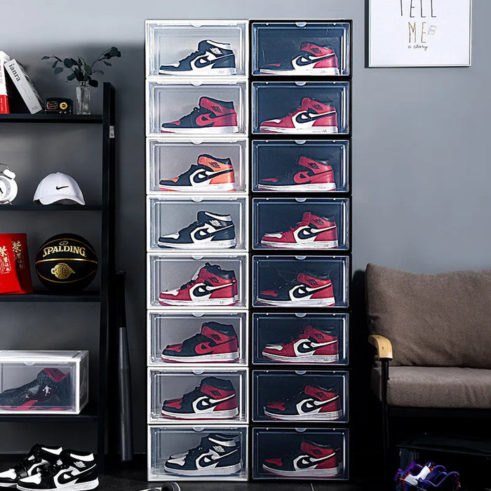 OrganizeMaster | Set van 2 Plastic Schoenendozen | Stijlvolle Opberger voor Je Sneakers