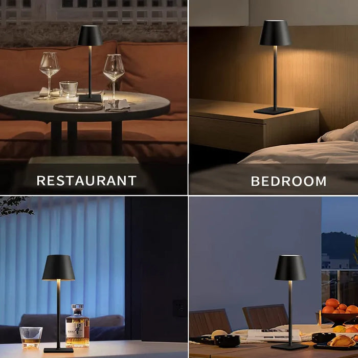 LumiGlow | Draagbare LED Tafellamp | Oplaadbaar | Vintage Stijl | Sfeervol Nachtlampje