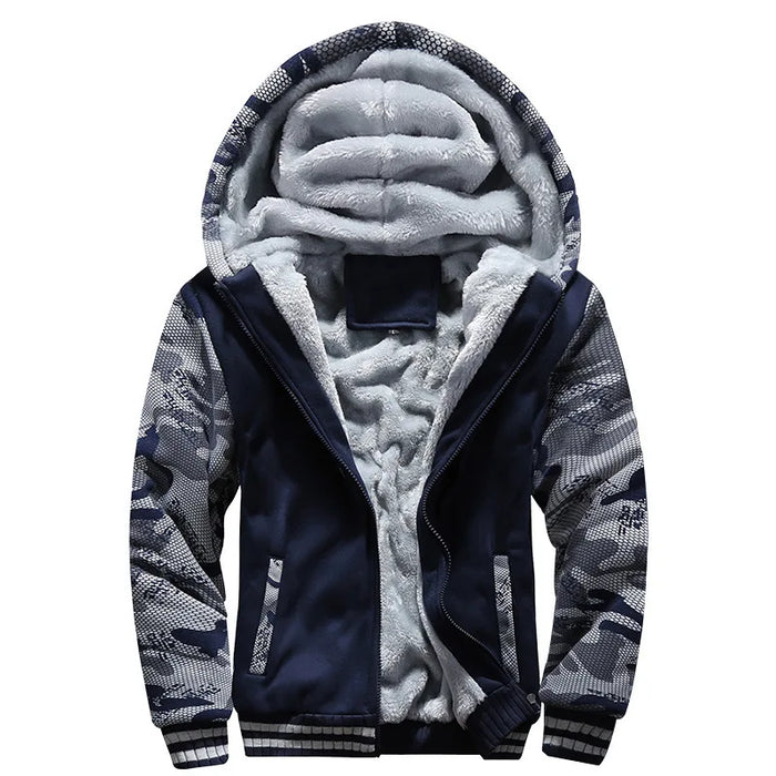 WARREN | Mannen Camouflage Winter Jas | Hooded Fleece Donsjack voor Casual Streetwear