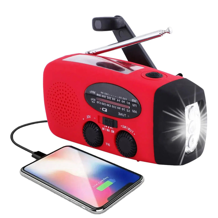 SOLARIX | Multifunctionele Solar Handkrukradio | Noodradio met LED-zaklamp en Powerbank