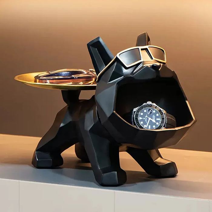 Bully | Resin Coole Bulldog Ambachten Hondenbutler met Lade voor Sleutelhouder Opslag Juwelen Dierkamer Huisdecoratie Standbeeld Hond Sculptuur