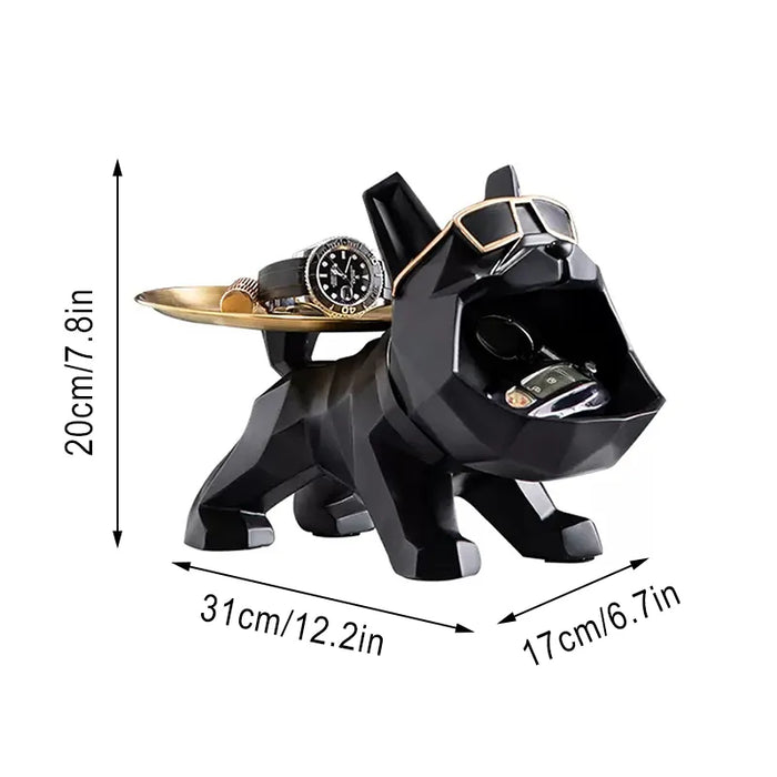 Bully | Resin Coole Bulldog Ambachten Hondenbutler met Lade voor Sleutelhouder Opslag Juwelen Dierkamer Huisdecoratie Standbeeld Hond Sculptuur