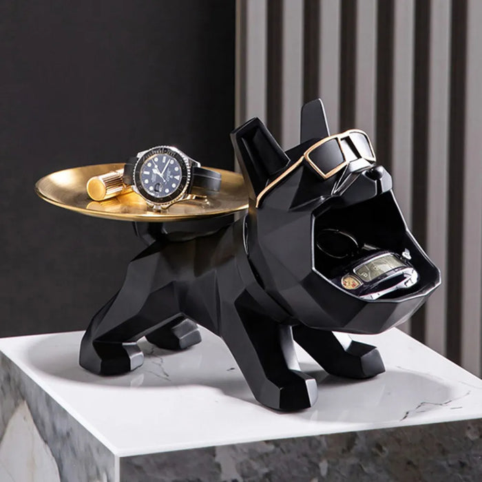 Bully | Resin Coole Bulldog Ambachten Hondenbutler met Lade voor Sleutelhouder Opslag Juwelen Dierkamer Huisdecoratie Standbeeld Hond Sculptuur