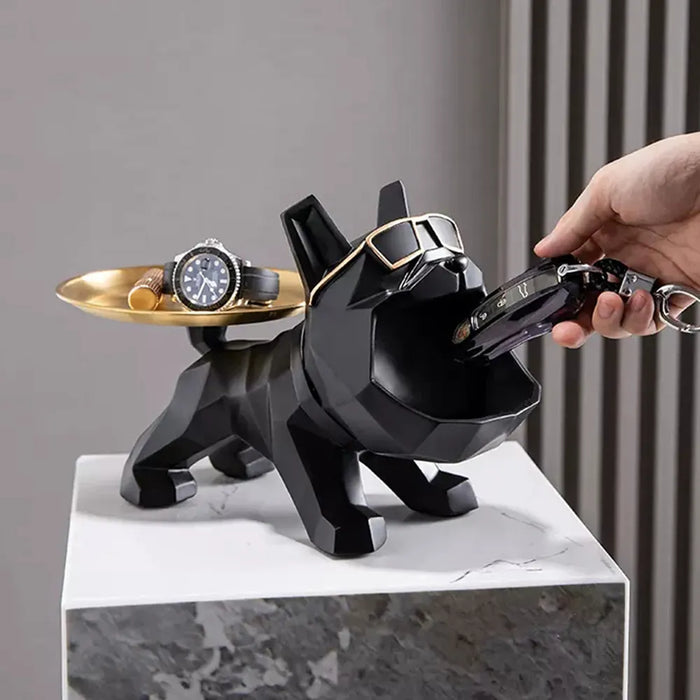 Bully | Resin Coole Bulldog Ambachten Hondenbutler met Lade voor Sleutelhouder Opslag Juwelen Dierkamer Huisdecoratie Standbeeld Hond Sculptuur