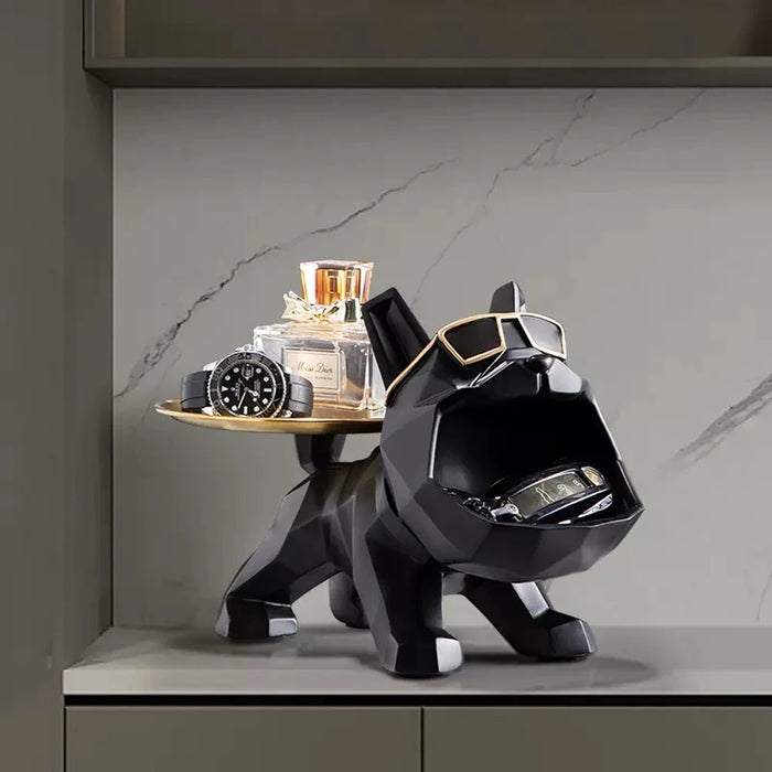 Bully | Resin Coole Bulldog Ambachten Hondenbutler met Lade voor Sleutelhouder Opslag Juwelen Dierkamer Huisdecoratie Standbeeld Hond Sculptuur