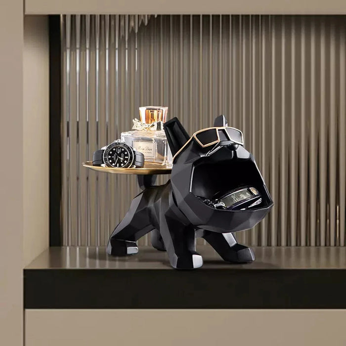 Bully | Resin Coole Bulldog Ambachten Hondenbutler met Lade voor Sleutelhouder Opslag Juwelen Dierkamer Huisdecoratie Standbeeld Hond Sculptuur