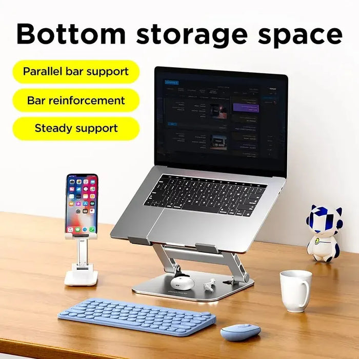 FlexFold Pro | Opvouwbare Aluminium Laptopstandaard | Draagbaar & Ergonomisch | Werk Overal Comfortabel